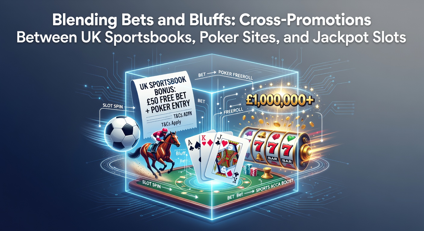 Dynamic interface showing integrated sportsbook odds, poker tables, and jackpot slot reels on a single UK gaming platform