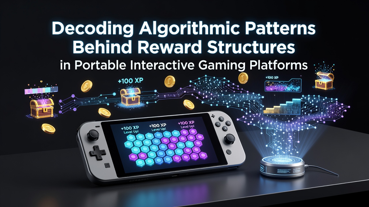 Visual representation of algorithmic reward patterns in mobile gaming interfaces showing data flows and player progression metrics