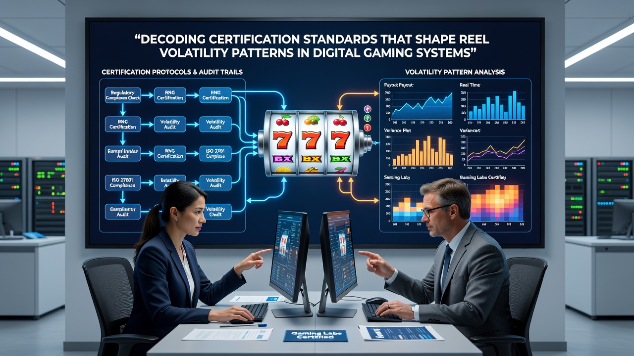 Laboratory equipment and software interfaces used during reel volatility certification and RNG analysis