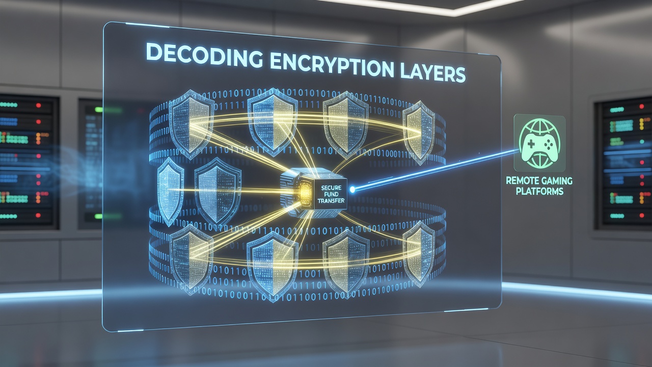Diagram illustrating layered encryption protocols used in secure fund transfers for remote gaming platforms