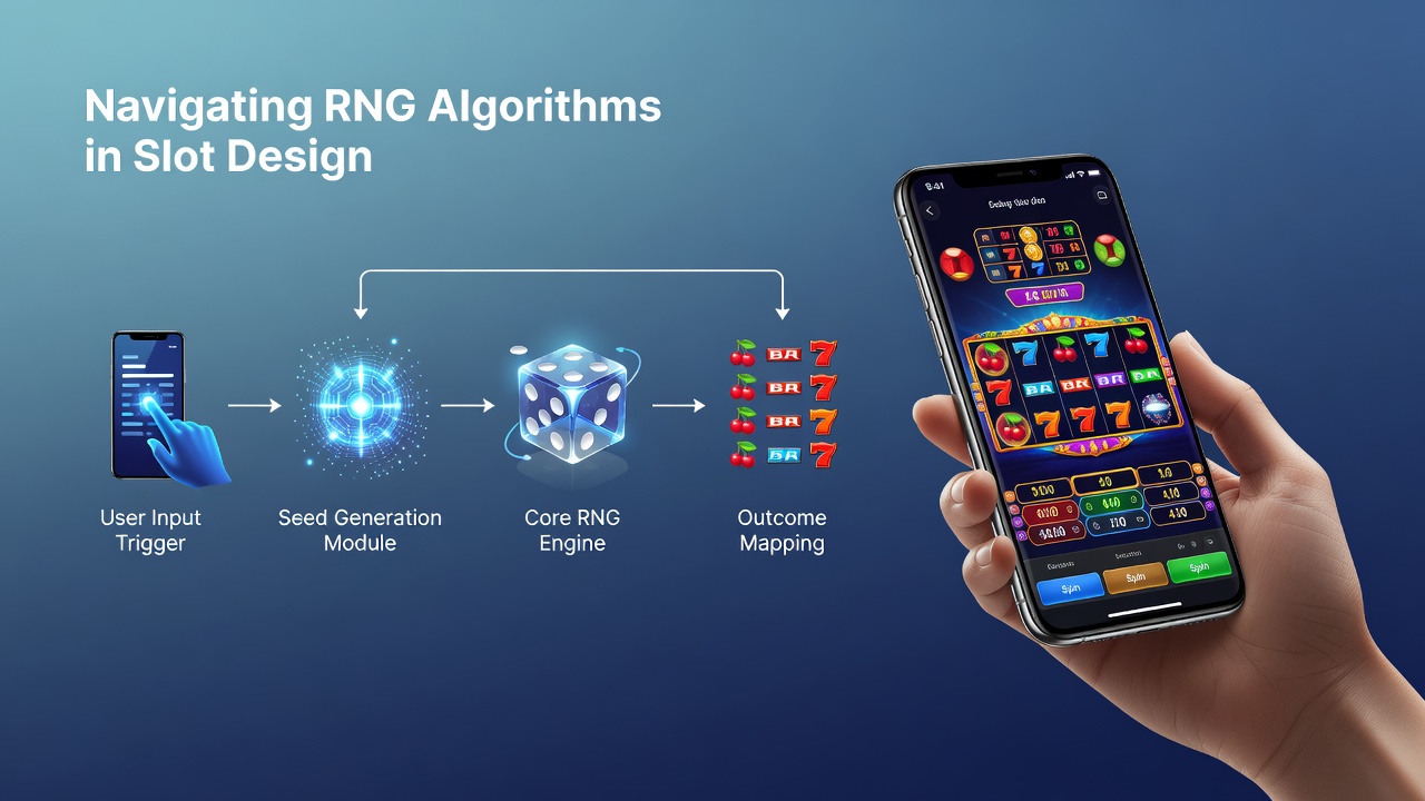 Developer reviewing RNG sequence logs on a tablet during mobile slot testing