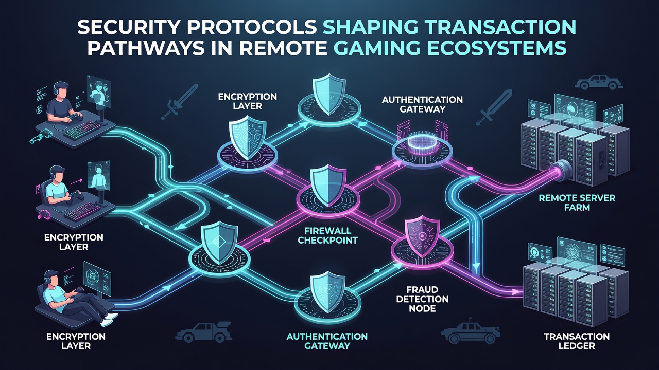 Diagram showing authentication layers and regulatory checkpoints along remote gaming payment routes