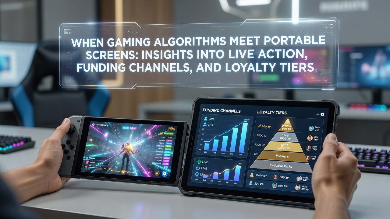 Mobile gaming algorithms on portable screens showing live casino interfaces and data flows